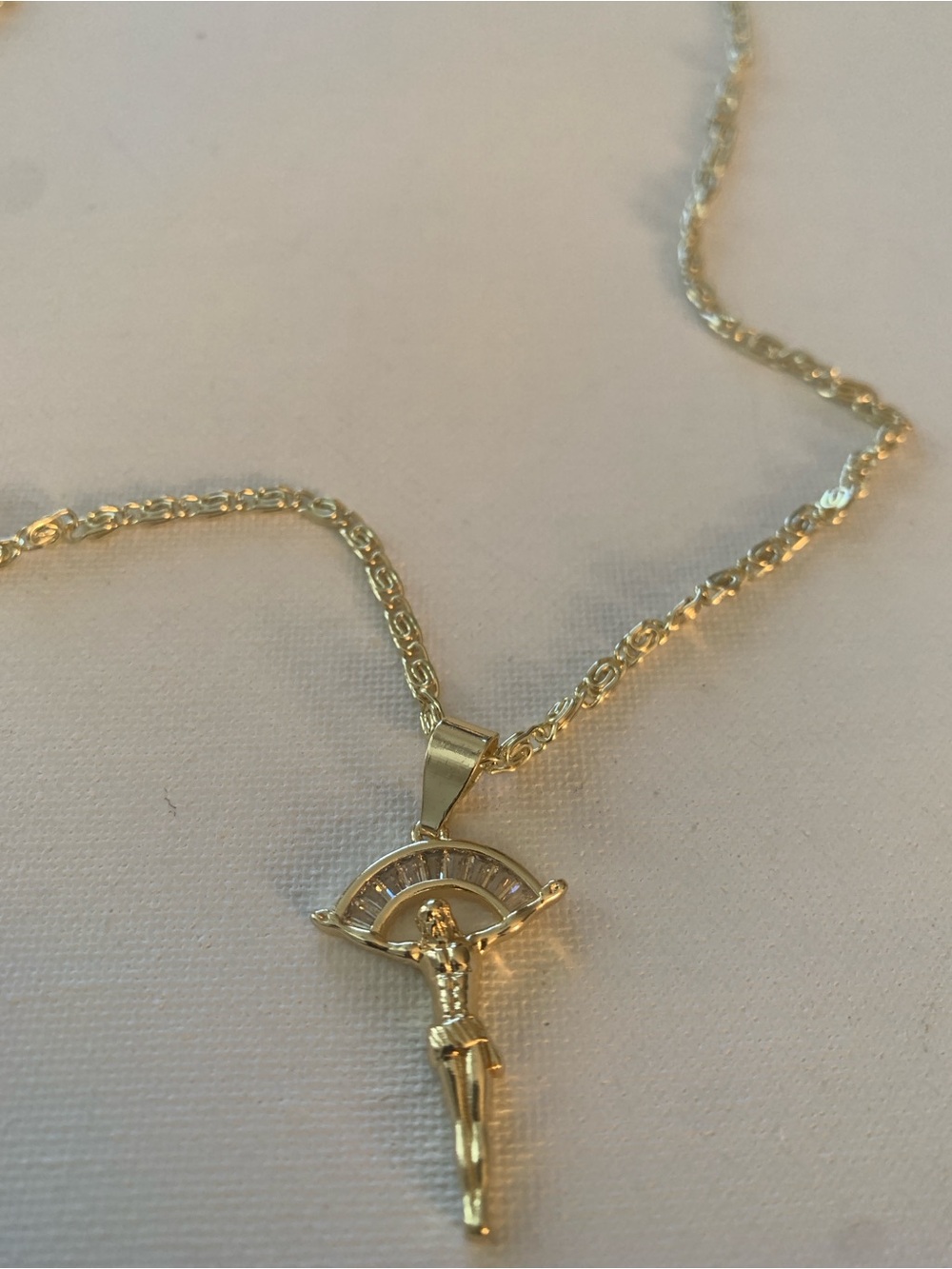 Gold-Tone Crucifix Pendant Necklace